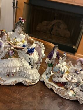 Dresden Volkstedt porcelain lace Figurine
